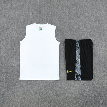 Brazil Sleeveless Training Kit  White gray