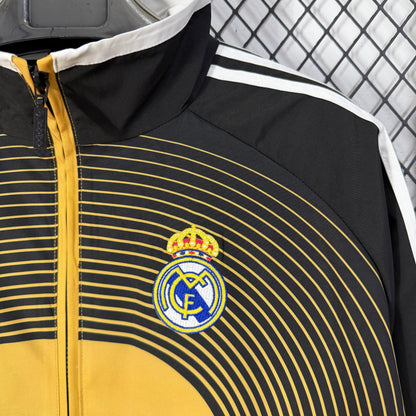 Real Madrid classic black and yellow Windbreaker